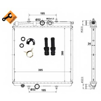 Радиатор охлаждения двигателя NRF 509523