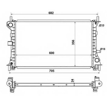Радиатор охлаждения двигателя NRF 509638