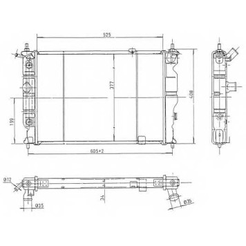 Радиатор охлаждения двигателя NRF 514647
