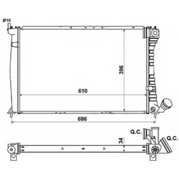 Радиатор охлаждения двигателя NRF 519602