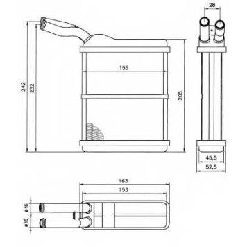 Радиатор отопления салона NRF 52134