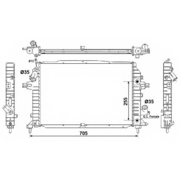 Радиатор охлаждения двигателя NRF 53082
