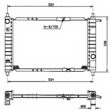 Радиатор охлаждения двигателя NRF 53250