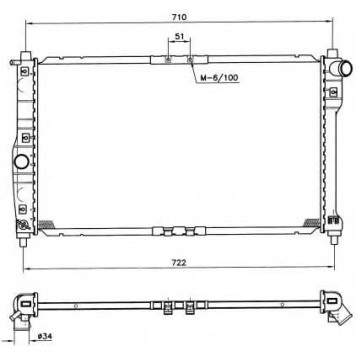 Радиатор охлаждения двигателя NRF 53263