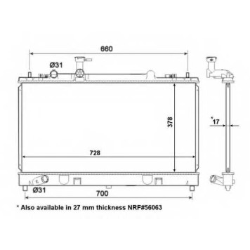 Радиатор охлаждения двигателя NRF 53412