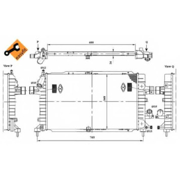 Радиатор охлаждения двигателя NRF 53415