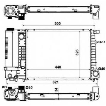 Радиатор охлаждения двигателя NRF 53426