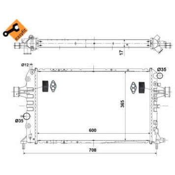 Радиатор охлаждения двигателя NRF 53441