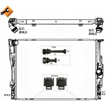 Радиатор охлаждения двигателя NRF 53474