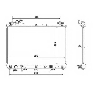 Радиатор охлаждения двигателя NRF 53702