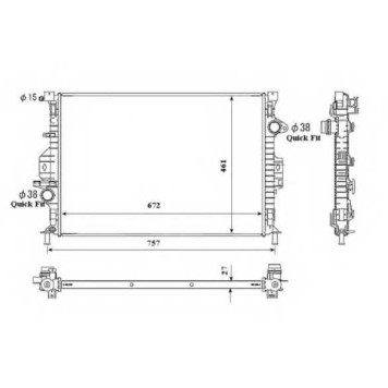 Радиатор охлаждения двигателя NRF 53737