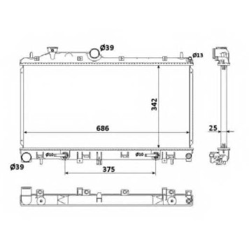 Радиатор охлаждения двигателя NRF 53886