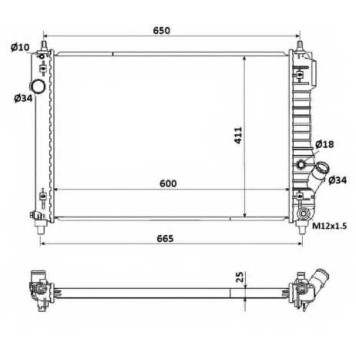 Радиатор охлаждения двигателя NRF 53903