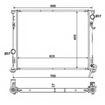Радиатор охлаждения двигателя NRF 53928