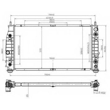 Радиатор охлаждения двигателя NRF 53954