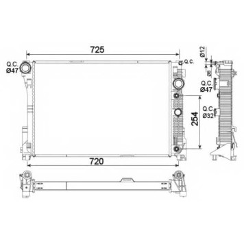 Радиатор охлаждения двигателя NRF 53968