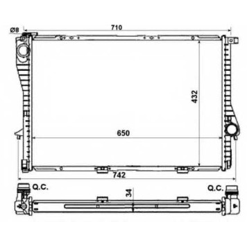 Радиатор охлаждения двигателя NRF 55321