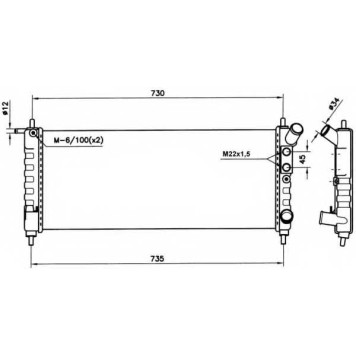 Радиатор охлаждения двигателя NRF 58154
