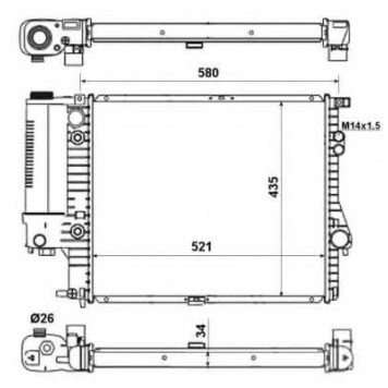 Радиатор охлаждения двигателя NRF 58165