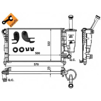 Радиатор охлаждения двигателя NRF 58170