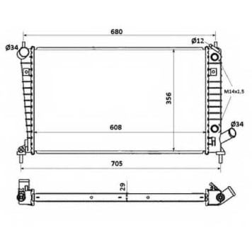 Радиатор охлаждения двигателя NRF 58349