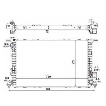Радиатор охлаждения двигателя NRF 58439
