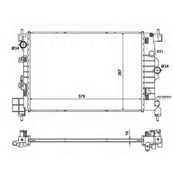 Радиатор охлаждения двигателя NRF 58496