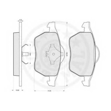 Колодки тормозные дисковые передний для FORD GALAXY(WGR) / VW SHARAN(7M6,7M8,7M9) <b>OPTIMAL 10065 / 21848</b>-2
