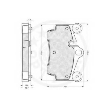 Колодки тормозные дисковые задний для AUDI Q7(4L) / PORSCHE CAYENNE(955,9PA) / VW TOUAREG(7L6,7L7,7LA) <b>OPTIMAL 12186 / 23694</b>-2