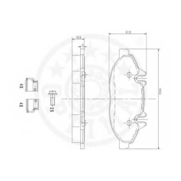 Колодки тормозные дисковые передний для MERCEDES VIANO(W639), VITO(W639) <b>OPTIMAL 12341 / 24007</b>-2