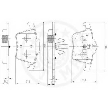 Колодки тормозные дисковые задний для VOLVO S80(AS), XC90 <b>OPTIMAL 12187 / 24011</b>-1