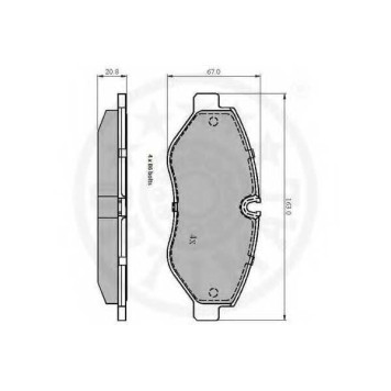 Колодки тормозные дисковые передний для MERCEDES SPRINTER(906,909), V(W447), VIANO(W639), VITO Mixto(W447), VITO(W447,W639) / VW CRAFTER(2E#,2F#) <b>OPTIMAL 12297 / 29192</b>-2