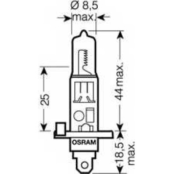 Лампа накаливания H1 12В 100Вт OSRAM 62200SBP