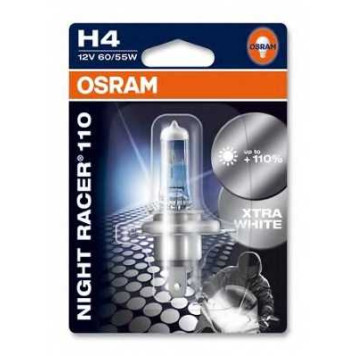 Лампа накаливания H4 12В 60/55Вт +110% OSRAM NIGHT RACER 110 64193NR1-01B-1