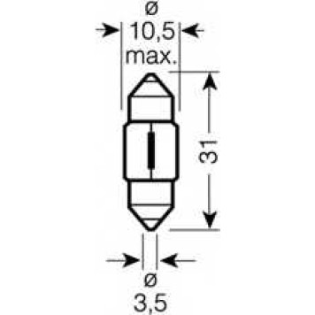 Лампа накаливания 12В 10Вт OSRAM 6438-1