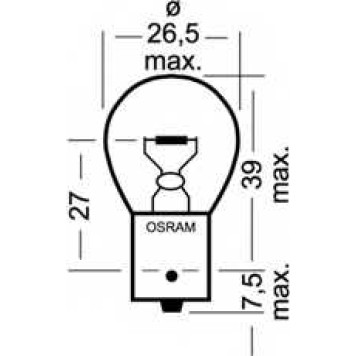 Лампа накаливания 24В 15Вт OSRAM 7529-1