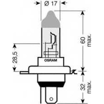 Лампа накаливания H4 12В 60/55Вт OSRAM OSRAM ULTRA LIFE 64193ULT-01B-1