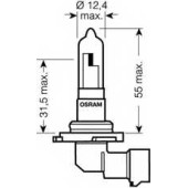 Лампа накаливания HB3 12В 60Вт OSRAM 9005-01B