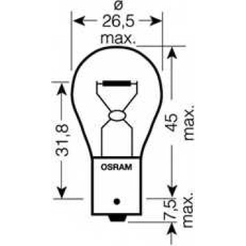 Лампа накаливания P21W 12В 21Вт OSRAM 7506-02B-1