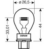 Лампа накаливания P27/7W 12В 27/7Вт OSRAM 3157