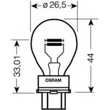 Лампа накаливания P27/7W 12В 27/7Вт OSRAM 3157