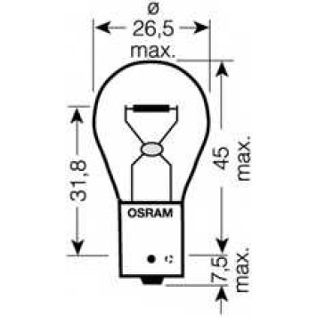 Лампа накаливания PY21W 12В 21Вт OSRAM DIADEM Chrome 7507DC-02B