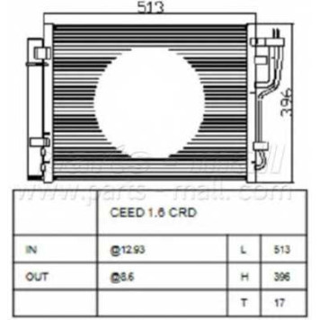 Конденсатор кондиционера PARTS-MALL PXNCA-106