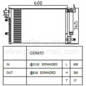 Конденсатор кондиционера PARTS-MALL PXNCB-048