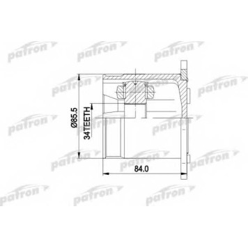 Шарнирный комплект приводного вала PATRON 87-8733 / PCV5031