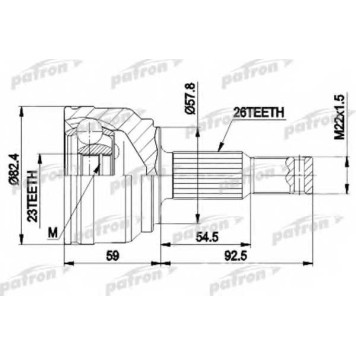 Шарнирный комплект приводного вала PATRON 87-9117 / PCV9117