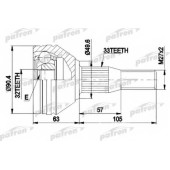 Шарнирный комплект приводного вала PATRON 87-9838 / PCV9838