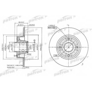 Тормозной диск PATRON PBD7015