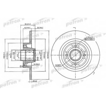 Тормозной диск PATRON PBD7018