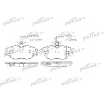 Колодки тормозные дисковые передний для CITROEN EVASION(22,U6) / FIAT ULYSSE(220) / LANCIA ZETA(220) / PEUGEOT 806(221) <b>PATRON PBP1000</b>